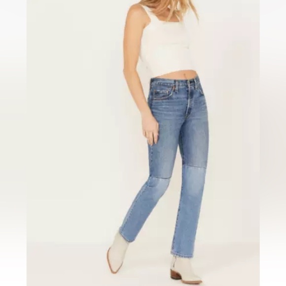 Levi's Women's 501 Two-tone Pieced High Rise Jeans 150 Anniversary Ed. 26x30 - Picture 1 of 16